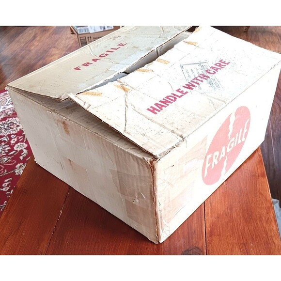 Vtg California Pottery Lazy Susan Sunflower Orange & Gold in Original Box - Picture 14 of 14